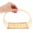 thumbnail image 3 of FRCOLOR Flat Wicker Basket with Handle Willow Serving Basket Bread Basket Fruit Holder Basket Mini Candy Basket Wicker Flower Basket for Garden Yard Party Decoration, 3 of 7
