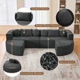 thumbnail image 6 of Boneless Couch Modular Sectional Sofa 114.9" Free-combined Sofa Couch Sofa Bed Compression Sofa with Deep Seating and Curved Design for Living Room, Black, 6 of 27