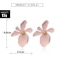 thumbnail image 5 of Pendientes de flores para mujer - Pendientes llamativos de flores rosas bohemias elegantes con capullos de flores doradas, pendientes de botón de metal mate de moda Grandes, 5 of 5