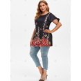 thumbnail image 4 of Tallas grandes de manga de corbata con estampado de mariposa floral camiseta Rosegal Camisetas tallas grandes, 4 of 5