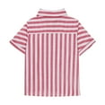 thumbnail image 5 of Coerni Girls Striped Shirts Short Sleeve Summer Kids Cotton Linen Shirt Aesthetic Button Down Loose Tops Lapel Fashion, 5 of 7
