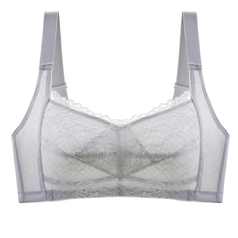 Viadha Women's Wirefree Bras Ladies Comfortable Breathable No Steel Sexy  Lace Appear Small Adjustment Lift Bra Underwear