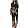 thumbnail image 2 of Cavosen Christmas 2 Piece Womens Cotton Pajamas and Elastic Waist Pants Breathable Sleepwear Christmas Tree Printed Warm Pockets Cute, 2 of 5