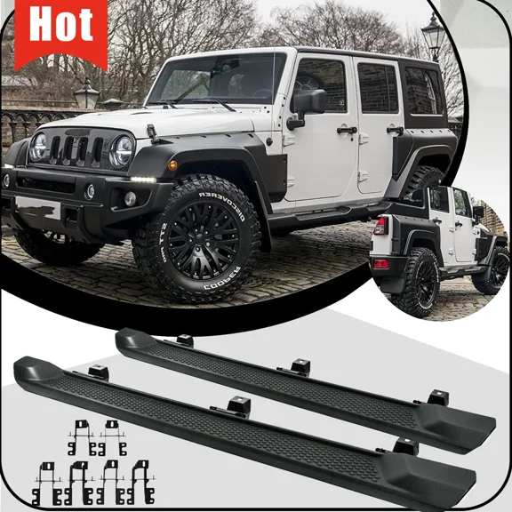 Running Boards for 2018-2025 Jeep Wrangler JL Unlimited 4 Door 6" Side Steps 2pc
