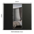 thumbnail image 3 of Ropero Closet Madesa Royale 3 puertas 1 Espejo NN MDF negro, 3 of 5