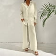 thumbnail image 3 of ZZwxWA Womens 2 Piece Pajamas Sleepwear Soft Button Down Shirt Loungewear Long Sleeve Pjs Set, 3 of 6