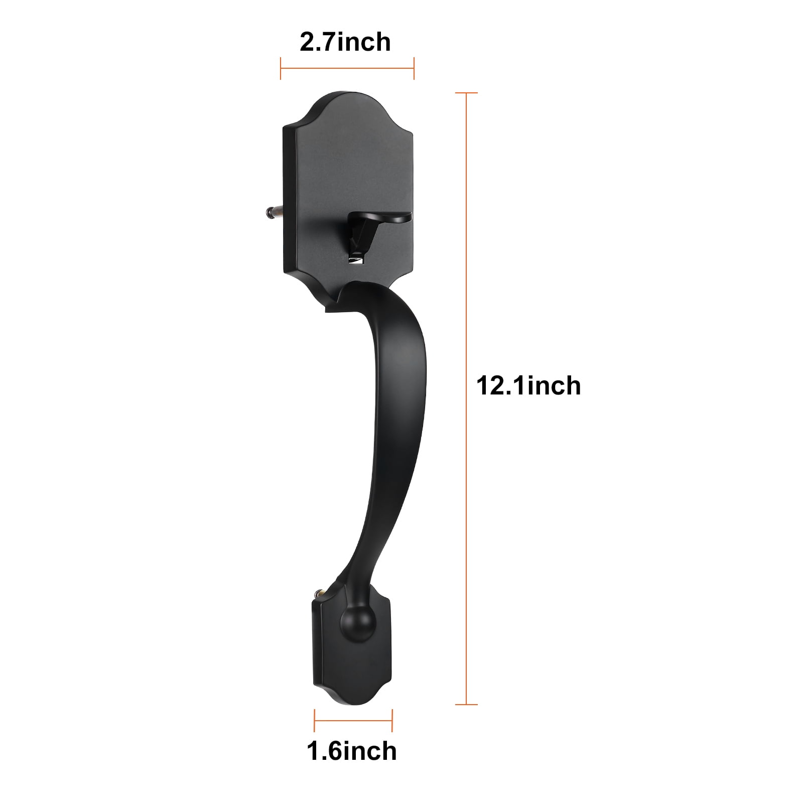 VEVOR Front Door Handle and Deadbolt Set, Matte Black Front Door Lock Set with Interior Knob, Adjustable Hole Spacing Single Cylinder Handleset, for Right and Left Handed Entrance and Front Door