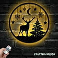 thumbnail image 4 of Craftnamesign Reindeer Metal Wall Art LED Light, Reindeer Christmas Sign, Reindeer Decor, 4 of 5