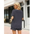 thumbnail image 3 of DOPI Women's Pajama Set Short Sleeved 2-piece Casual Set with Pockets, Multiple Colors, and Sizes, 3 of 5