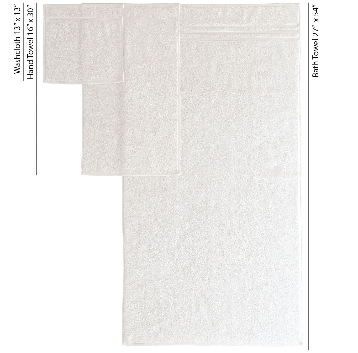 Hawmam Linen 6 Pack Bath Towels Set - Large, Soft, Absorbent, Quickdry, Low Lint Premium 100% Turkish Cotton Towels for Bathroom Sea Salt Cream Bathroom Set, 2 Washcloths, 2 Hand Towels, 2 Bath Towels