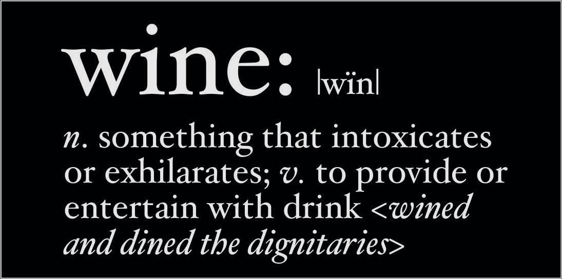 Wine Definition Vinyl Decal Small White