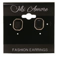 thumbnail image 2 of Black & Silver-Tone Colored Metal Stud-Earrings #LQE2991, 2 of 2