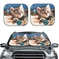 thumbnail image 2 of Kll Playful Cat Windshield Sun Shade 2-Piece Foldable Car Front Window Sunshade For Most Sedans Suv Truck- Small, 2 of 7