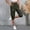 Green women plus size cargo capri pants a1, variant on Cagogo Women Plus Size Cargo Capri Pants Elastic Waist Casual Cropped Pants with Pockets Travel Work Hiking Summer Loose Fit Trousers, Brown M