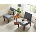 thumbnail image 5 of Accent Chair Set of 2 with Wood Table,Corner Side Chair,Decorative Sitting Chair Table Set,Grey, 5 of 11