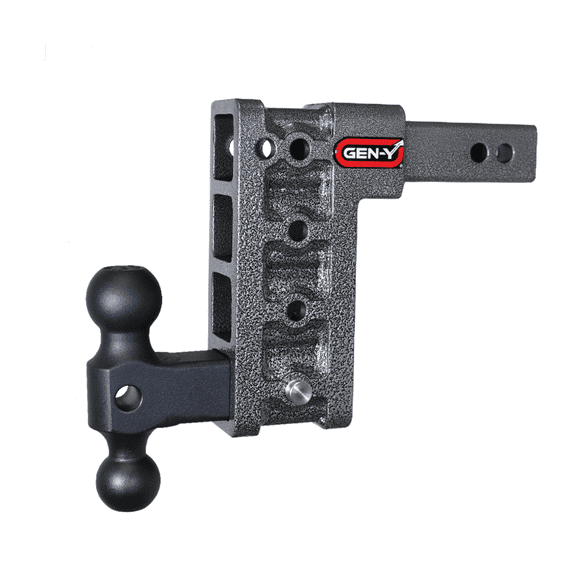 GEN-Y GH-314 MEGA-DUTY Adjustable 7.5" Drop Hitch with GH-031 Dual-Ball Mount for 2" Receiver - 10,000 LB Towing Capacity - 1,500 LB Tongue Weight