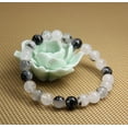 thumbnail image 3 of Natural A Grade Black Rutilated Quartz Crystal Gemstone 8mm Round Beads Stretch Bracelet 7" Unisex, 3 of 5