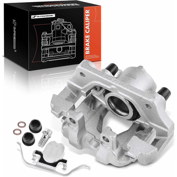 A-Premium Disc Brake Caliper Assembly with Bracket Compatible with Select BMW Models - 323i 2006-2011, 328i 2008-2013, 328i xDrive 2009-2013, 328xi 2008, X1 2013-2015 - Front Right Passenger Side