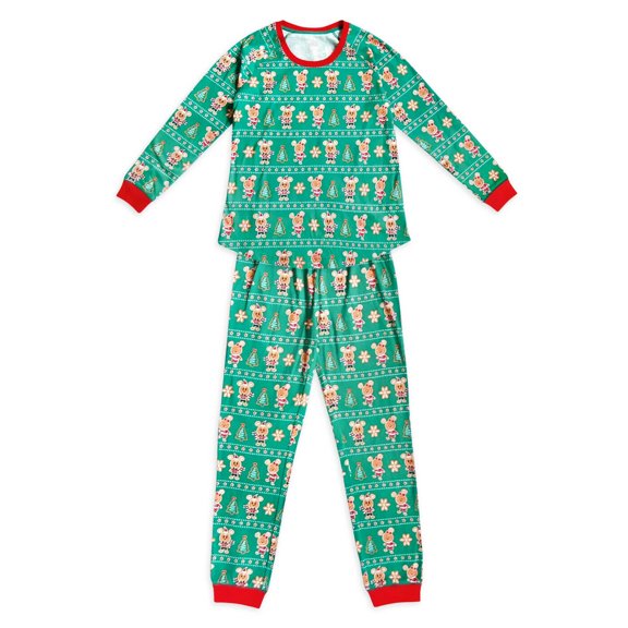 Mickey and Minnie Mouse Holiday Pajama Set Women Size Medium