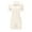 Beige, variant on Timegard Ribbed Rompers for Women Short Sleeve Drop Shoulder Lapel V Neck Short Bodysuit Slim Fitting Outfits