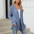 thumbnail image 5 of kamemir Womens Cardigans Lightweight Women's Crochet Cardigan Kimono Boho Long Sleeve Lightweight Soft Oversized Open Front Knitted Sweater(Sky Blue,S), 5 of 6