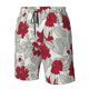thumbnail image 4 of Fotbe Leaves And Anemone Flowers In Red Grey Trajes de Baño Estampados para Hombre, Shorts de Verano de Secado Rápido, Ropa de Playa, Bañadores-Small, 4 of 6