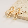 thumbnail image 2 of 18K Gold Plated Paperclip Earrings Trendy hypoallergenic Link Earrings For Women Chain Statement Earrings Dangle Hoops Rectangle Earrings Jewelry For Women Mom Wife Gifts, 2 of 6