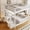 White, variant on Full over Full Floor Bunk Bed with Storage Staircase, Solid Wood Construction, Low-Profile Design, Space-Saving for Shared Bedrooms, Guest Rooms, Dorm, White