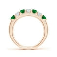 thumbnail image 2 of ANGARA Natural Shared Prong Emerald and Diamond Half Eternity Ring in 14K Rose Gold for Women (Size-3.1mm) | May Birthstone, Birthday, Anniversary, Jewelry Gift for Women | Natural Emerald Ring, 2 of 8