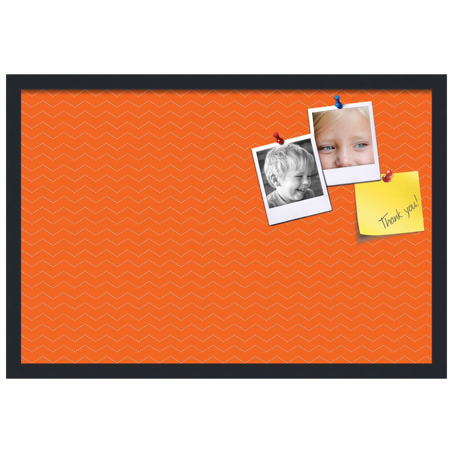 PinPix ArtToFrames 25x16 Custom Cork Bulletin Board    Poster Board Has a Fabric Style Canvas Finish, Framed in Satin Black (PinPix-517)