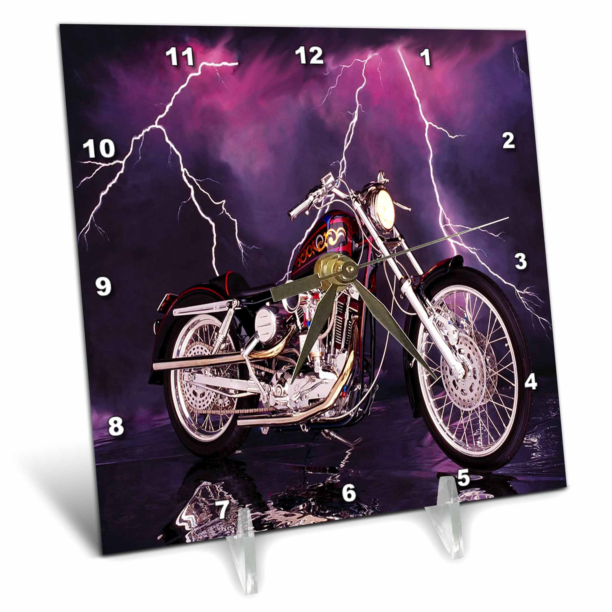 3dRose Desk Clock Picturing HarleyDavidson® Motorcycle