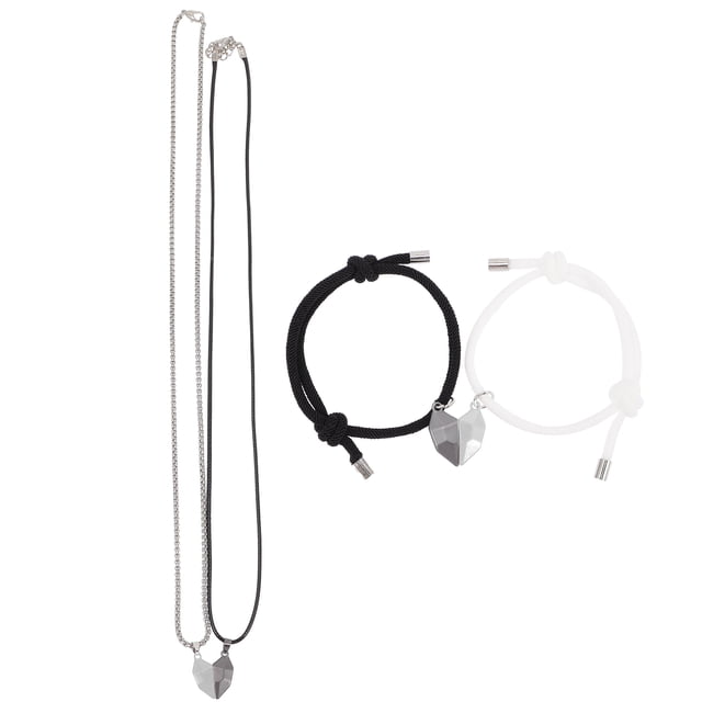 EeaseMX 1 juego de collar magnético de corazón a juego, rompecabezas, collar, pulsera, joyería, regalo