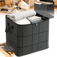 thumbnail image 2 of Djiypn Foldable Storage Bag with Reinforced Handles,Storage Bag | Spacious Moving Storage Bin, Bedding And Sweaters, Large Capacity Fabric Bag For Moving Day And Closet Use, 2 of 8