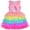 Rose Arc-en-Ciel, variante sur Robe Fille Rose Unicorn à Volants Jupe Gâteau Arc-en-Ciel 3 Ans