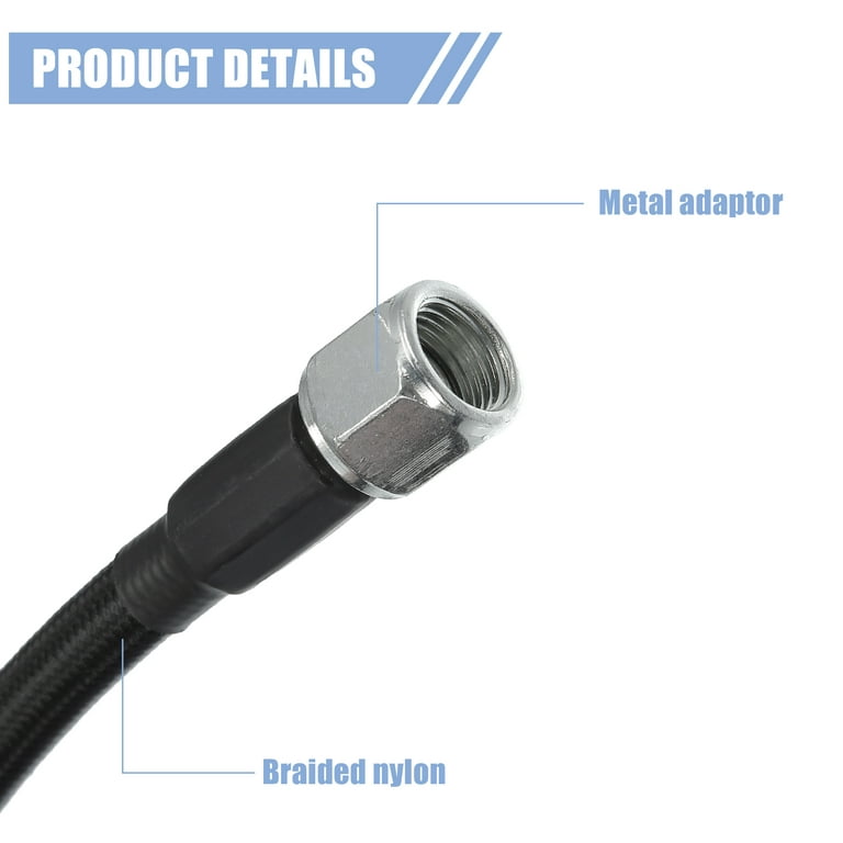 Universal AN-6 Fuel Line Kit End Fitting Adapter Kit Nylon Aluminum Alloy  Silver Tone Black Red 1 Set