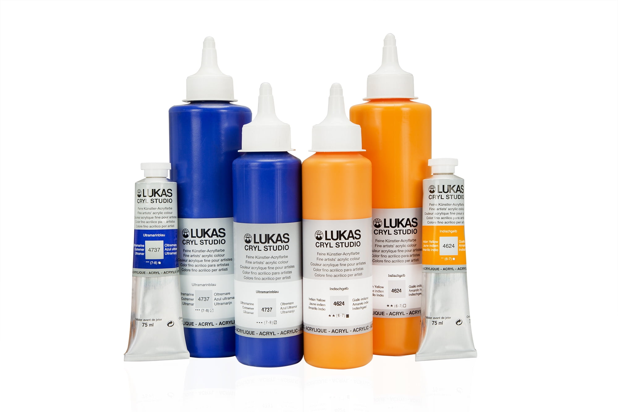 Lukas CRYL Studio Artist Acrylic Paint - Fast Drying Medium-Viscosity Acrylic Paint for Canvas, Artists, Projects, & More! - [Brown Ochre - 500 ml Bottle]
