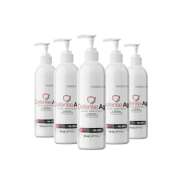 Nexderma Advanced Antiseptic Antibacterial Hand Sanitizer, 80 Ethyl Alcohol (5 Pack, 16oz