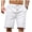 04-White, variant on Men's Linen Casual Classic Fit Short Drawstring Summer Beach Shorts