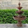thumbnail image 4 of Sunnydaze Flower Blossom Traditional White Resin 3-Tier Outdoor Water Fountain, 4 of 12