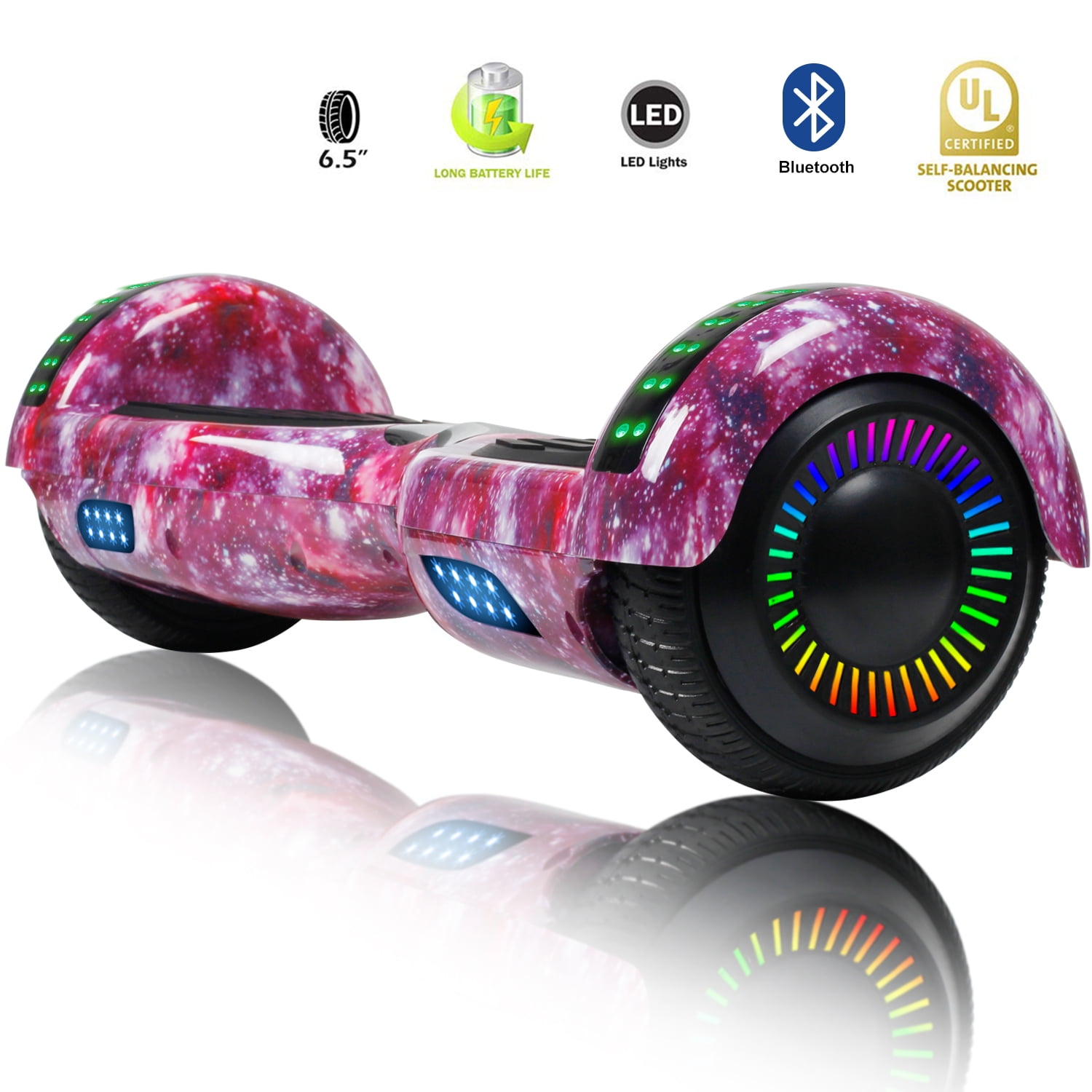 SISIGAD Hoverboard TwoWheel Self Balancing Scooter 6.5" with Bluetooth