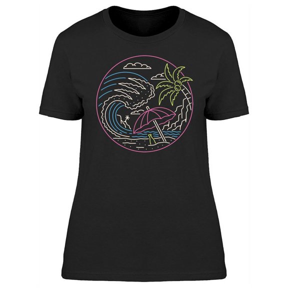 Beach Life Neon Graphic T-Shirt Women -Image by Shutterstock, Female x-Large