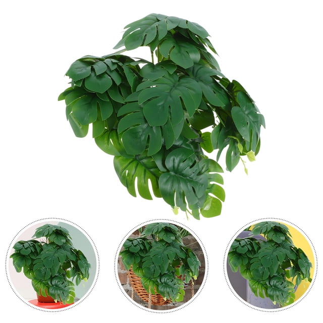 unbranded 2Ud Enredaderas Falsas Monstera Colgante Verde Para Pared Hogar