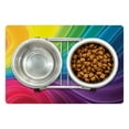 thumbnail image 1 of Abstract Pet Mat for Food and Water, Abstract Smooth Rainbow Inspired Curvy Lines Pattern Spiral Wavy Soft Spray Art, Non-Slip Rubber Mat for Dogs and Cats, 18" X 12", by Ambesonne, 1 of 2