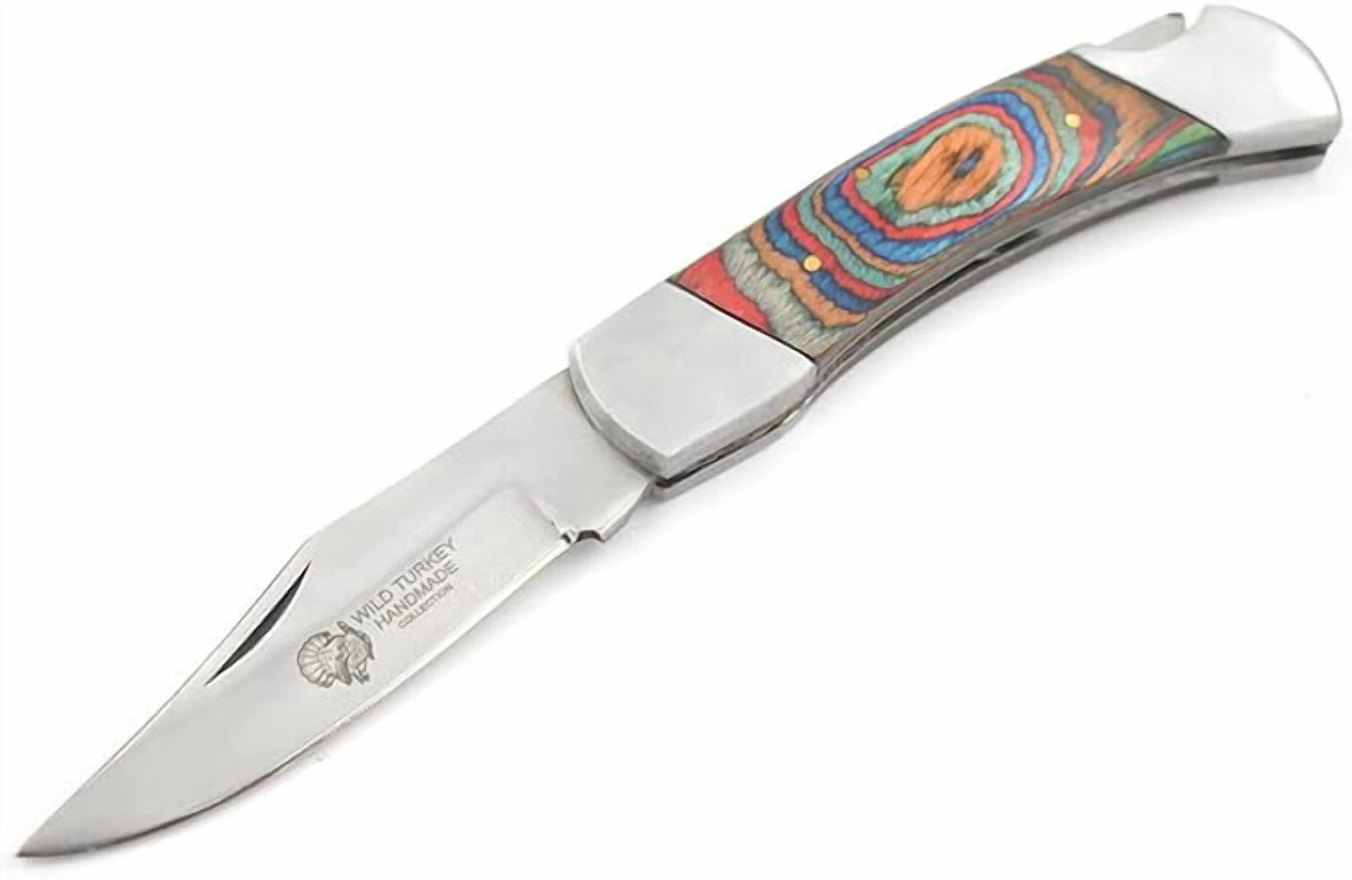 Wild Turkey Handmade Collection Everyday Carry Lock Back 4 inches Manual Folding Knife (Multi-Color)