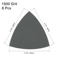 thumbnail image 2 of Unique Bargains Triangular Sandpaper Hook and Loop Fit 3-1/2' Oscillating Multi-Tool Silicon Carbide for Wet/Dry 1500 Grit 8pcs, 2 of 5