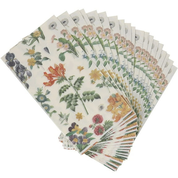 100 PCS Floral Guest Napkins, Decorative Hand Towels 3 Ply Disposable Paper, 12.9 x 15.7 Inches Flower Garden Blossom Napkins, Tabletop Napkins For Bathroom Holiday Wedding Birthday Dinner Party