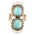 thumbnail image 3 of Double Up Turquoise and Mother of Pearl Ring, 3 of 3