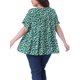 thumbnail image 3 of Blusa de peplum con volantes de cuello redondo para mujer de tallas grandes Agnes Orinda 4X blanca y verde, 3 of 6