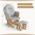 thumbnail image 3 of Costway Glider and Ottoman Cushion Set Wood Baby Nursery Rocking Chair Gray, 3 of 10