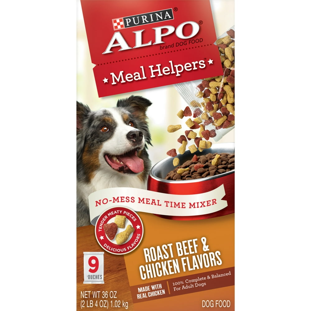 Purina ALPO Wet Dog Food, Meal Helpers Roast Beef & Chicken Flavors, 9